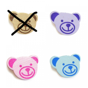 5 stk. Trperler - Bamser stor - Lodret - Blandet