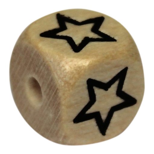 Bogstavperle i tr 10 mm Stjerne