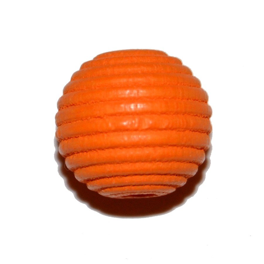 20 stk. - 10 mm rillede tr�perler Orange