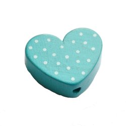 10 stk. Tr�perler - Hjerter med prikker - Lodret - Blandet