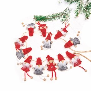 Guirlande 12 sm nisser p en rebstige - 120 cm